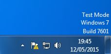Windows 7 in Test Mode